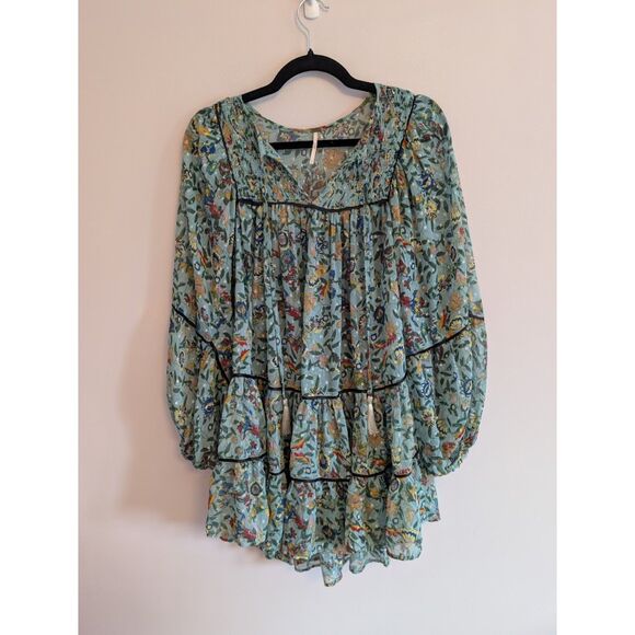 Free People Free Swinging Mini Dress Tunic size Small - Picture 4 of 7